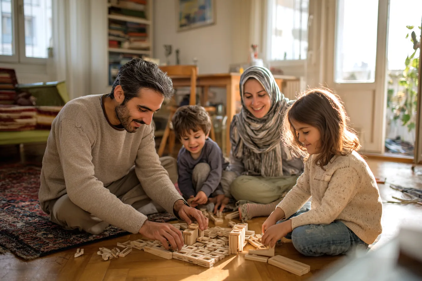 Eine Familie in ihrem Zuhause